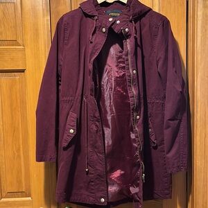 Women's Burgundy Hooded Jacket